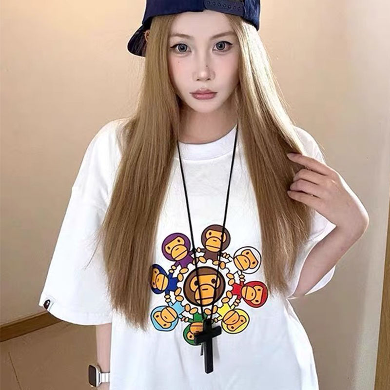 BAPE Milo Circle Tee White Wearing Effect