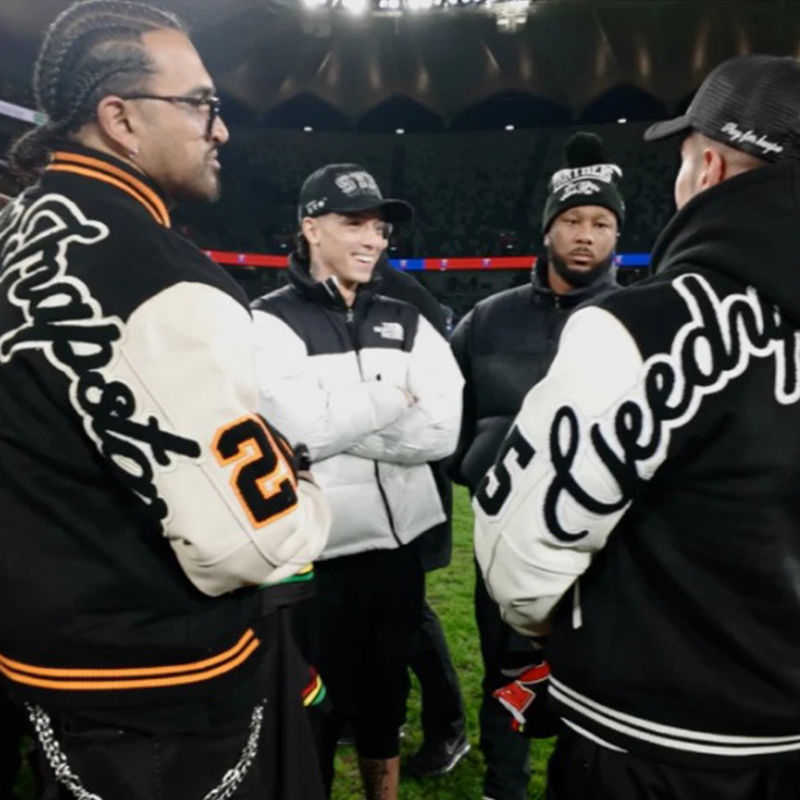 Geedup x Trapstar Varsity Bomber Jacket Wearing Effect