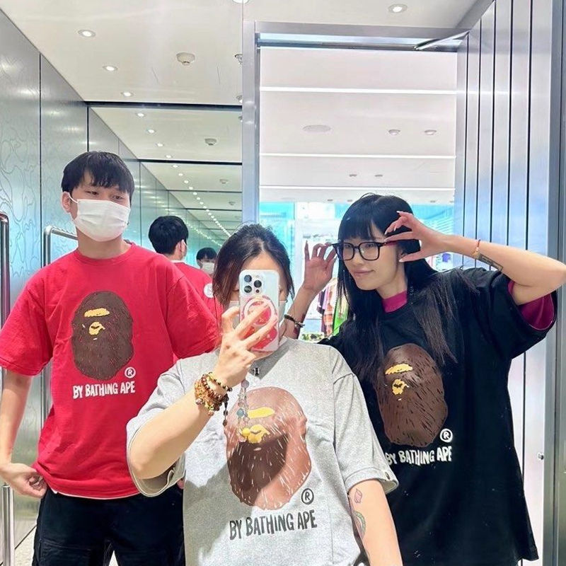 BAPE Hand Draw By Bathing Ape Tee Wearing Effect