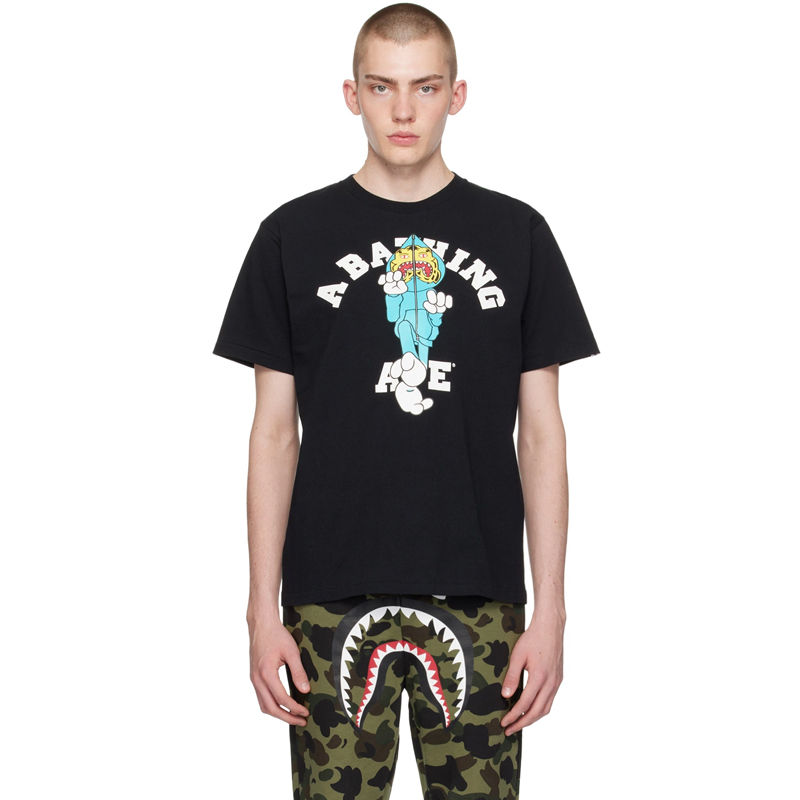 BAPE Tiger Milo College Tee Black Wearing Effect