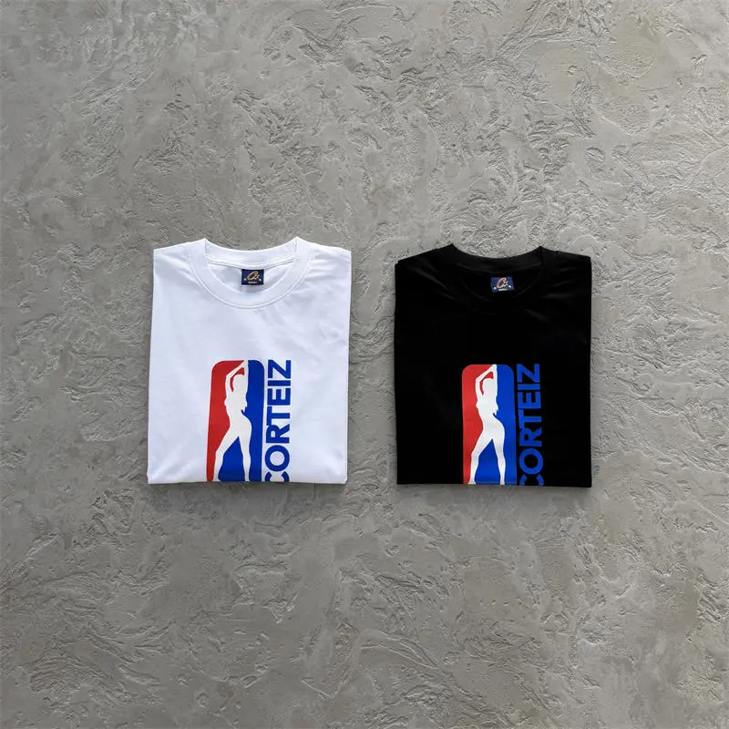 Corteiz NDA Tee black and white colourways with prominent centre chest graphic