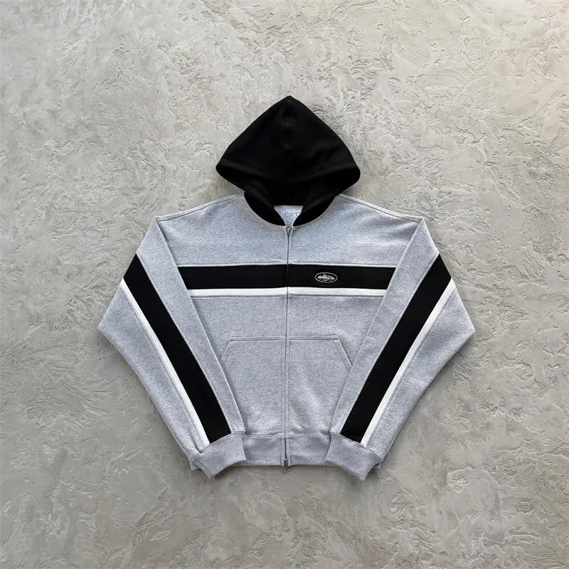 Grey Corteiz Ribbed Sporteiz Zip Hoodie product view