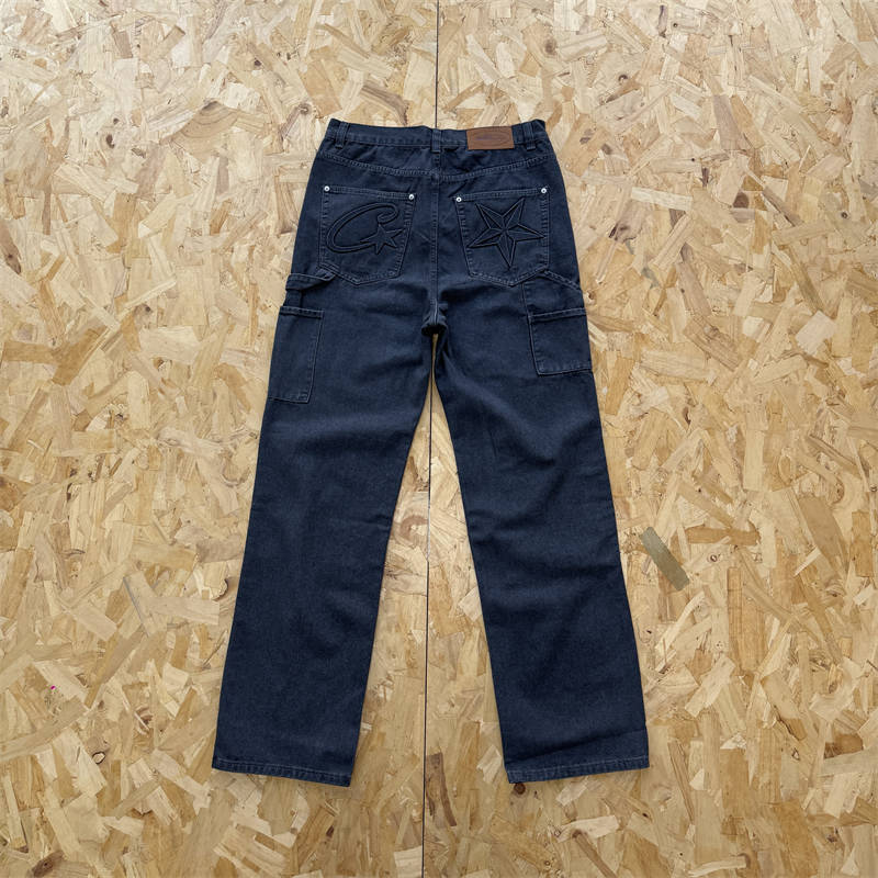 Corteiz Work Pants Crtz Embossed C Star Denim Jeans