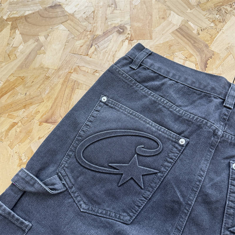 Corteiz Work Pants Crtz Embossed C Star Denim Jeans