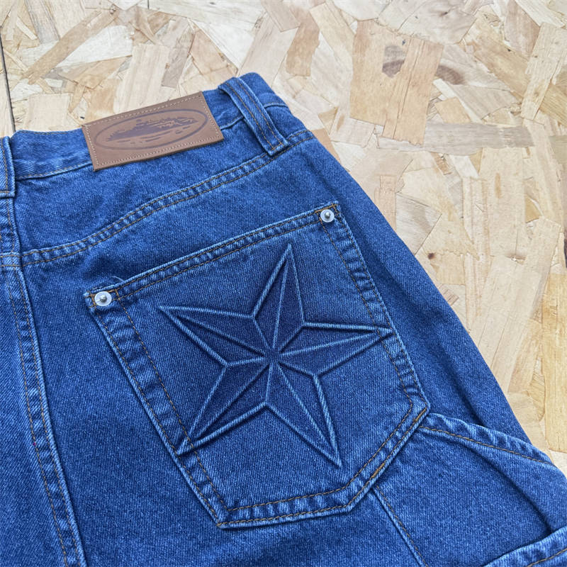 Corteiz Work Pants Crtz Embossed C Star Denim Jeans
