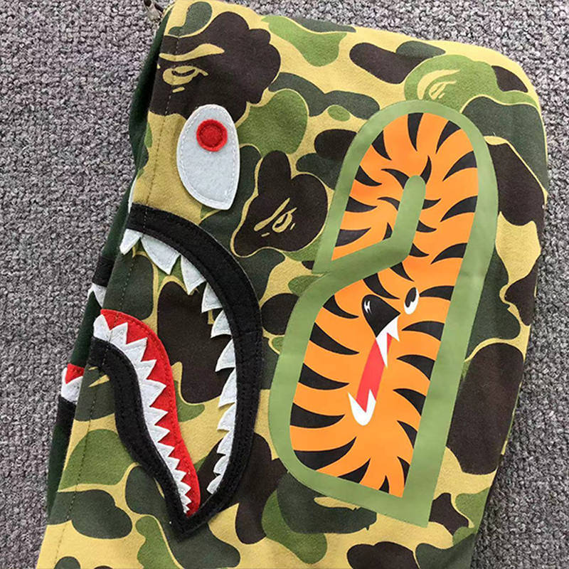 BAPE Big ABC Camo Shark Wide Full Zip Double Hoodie