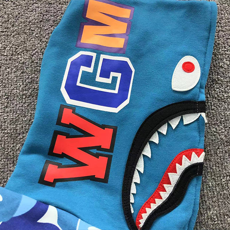 BAPE Big ABC Camo Shark Wide Full Zip Double Hoodie