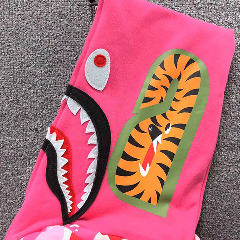 BAPE Big ABC Camo Shark Wide Full Zip Double Hoodie