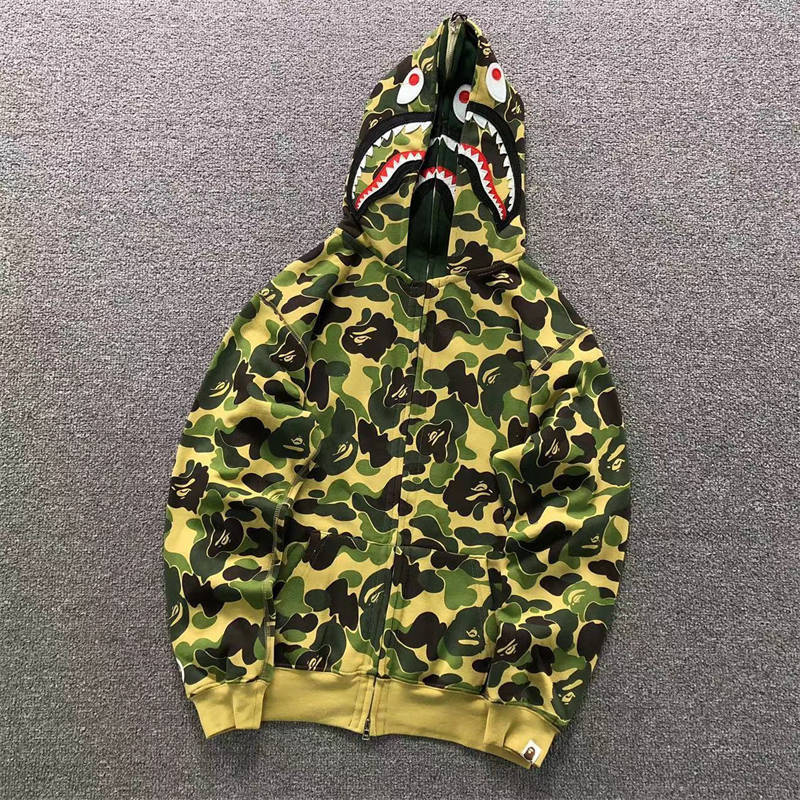 BAPE Big ABC Camo Shark Wide Full Zip Double Hoodie