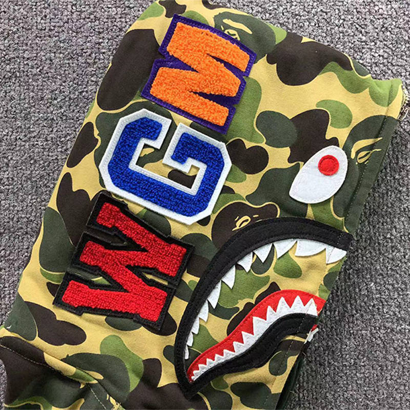 BAPE Big ABC Camo Shark Wide Full Zip Double Hoodie