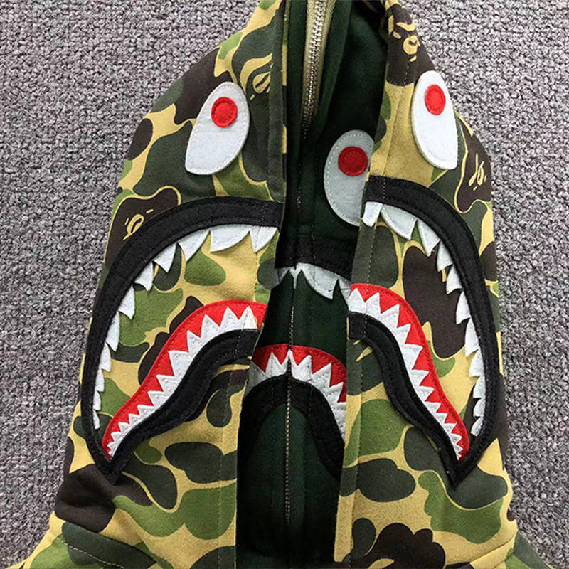 BAPE Big ABC Camo Shark Wide Full Zip Double Hoodie