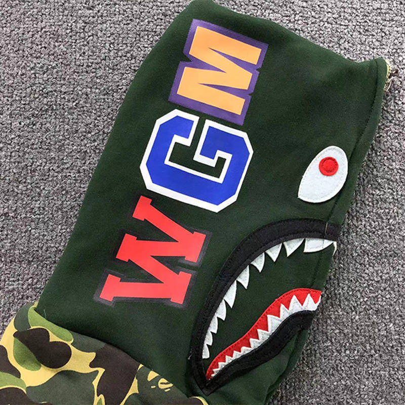 BAPE Big ABC Camo Shark Wide Full Zip Double Hoodie
