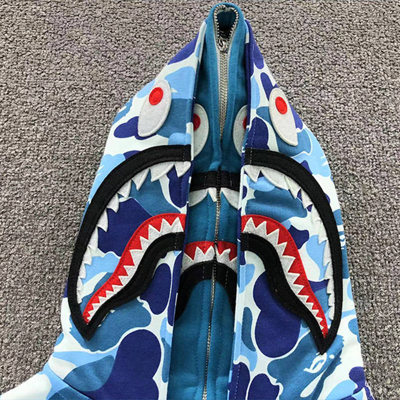 BAPE Big ABC Camo Shark Wide Full Zip Double Hoodie