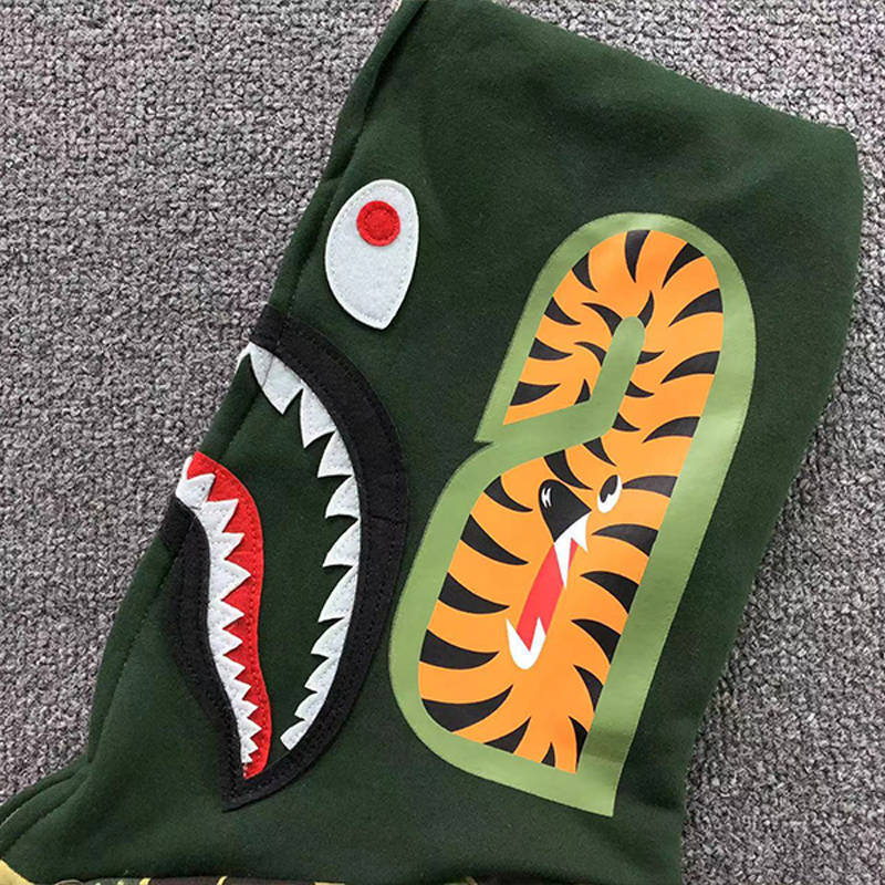 BAPE Big ABC Camo Shark Wide Full Zip Double Hoodie