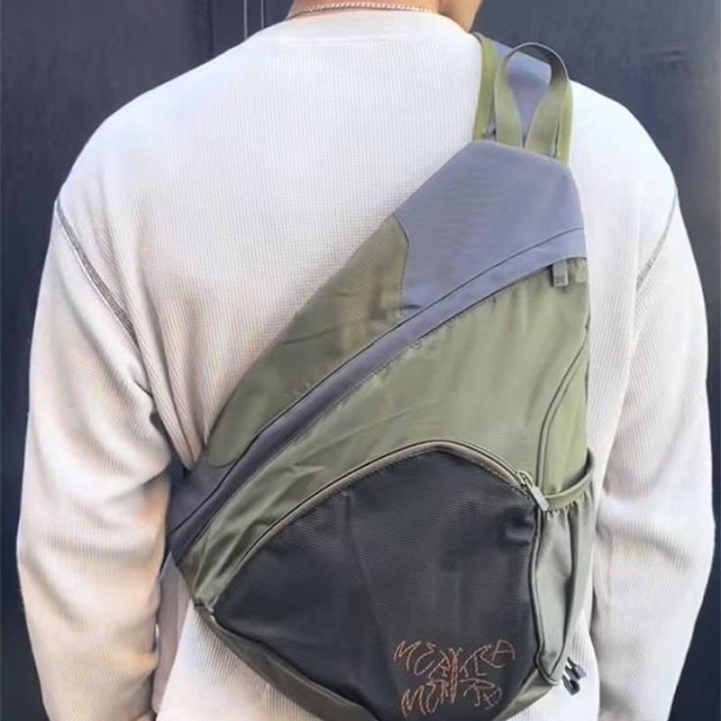 Mertra Stealth Sling Bag Green Wearing Effect
