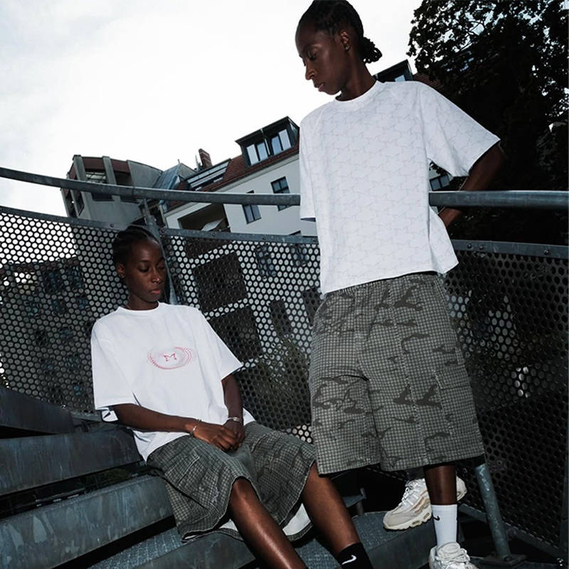 Mertra Monogram Tee White Wearing Effect