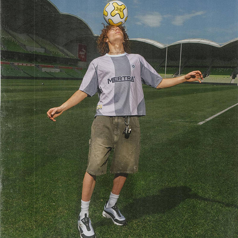 Mertra Reversible Football Kit Grey Wearing Effect