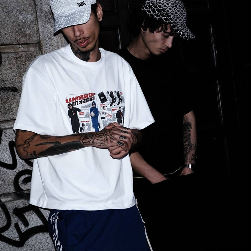 MERTRA x Umbro Catalogue Tee White Wearing Effect