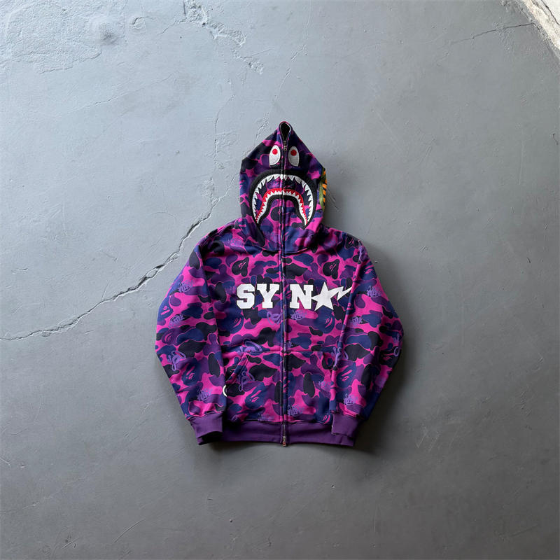 Syna World X BAPE Spotify by Central Cee Shark Full Zip Hoodie and Camo Relaxed Fit Sweatpants