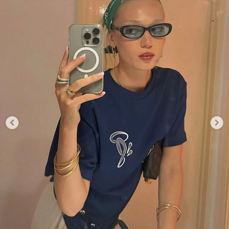Syna World Menasyn Tee Navy Wearing Effect