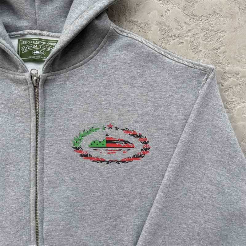 Corteiz x Denim Tears Cortears Royale Zip Hoodie and Open Hem Sweatpant