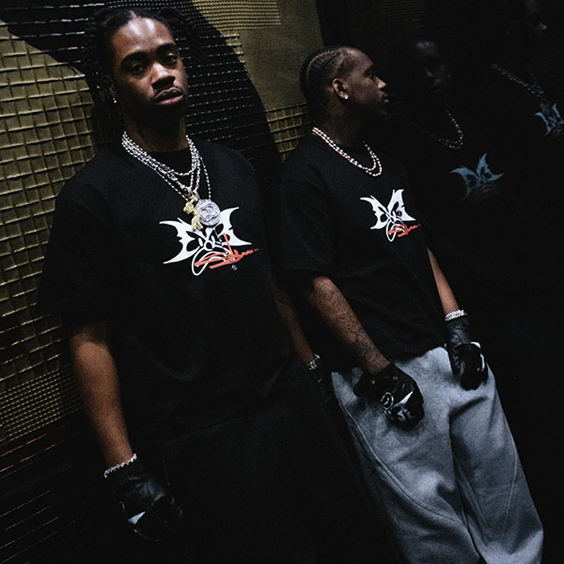Mertra X Slawn Tee Black Wearing Effect