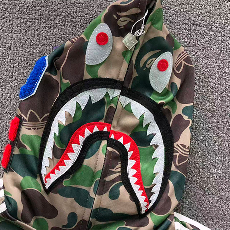 BAPE X ADIDAS Relaxed Fit Track Camo Shark Full Zip Hoodie