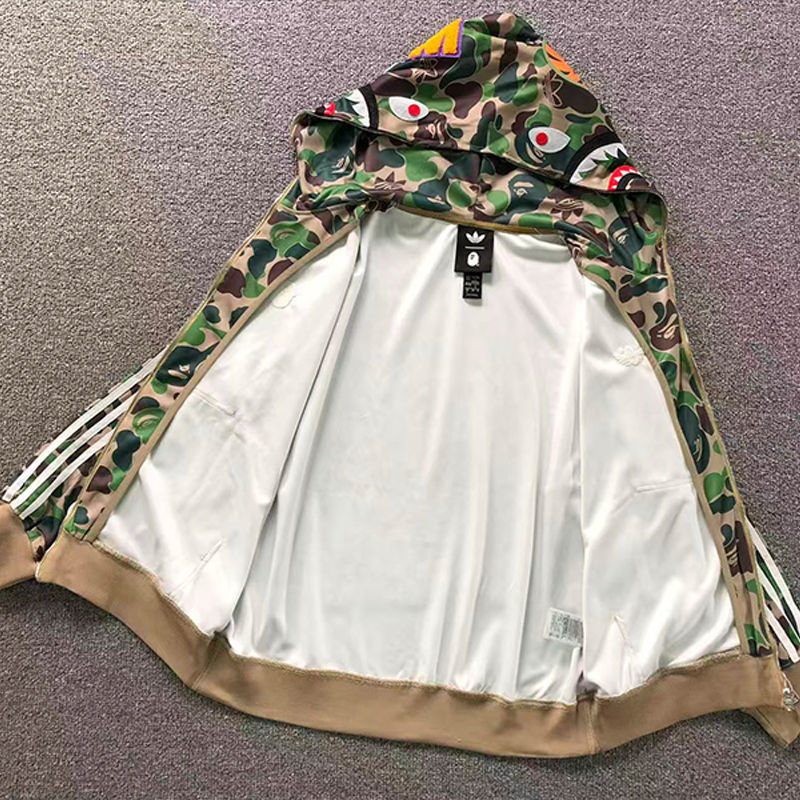 BAPE X ADIDAS Relaxed Fit Track Camo Shark Full Zip Hoodie