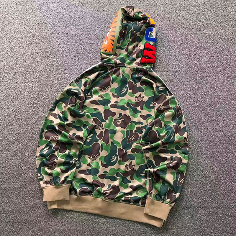 BAPE X ADIDAS Relaxed Fit Track Camo Shark Full Zip Hoodie