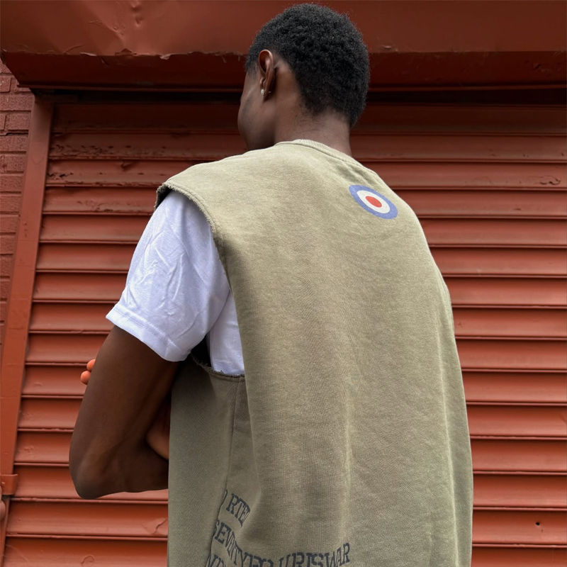 Corteiz x 74iswar Urban Vest and Sweatpants Olive Wearing Effect