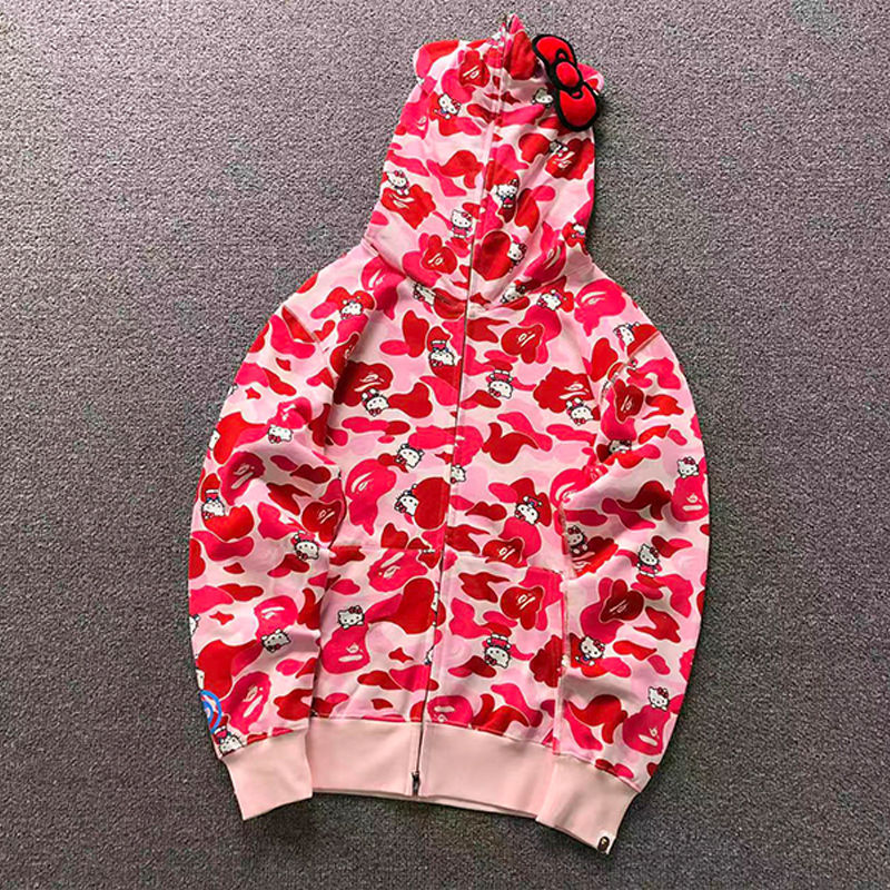 BAPE x Sanrio Characters Hello Kitty Camo Full Zip Hoodie