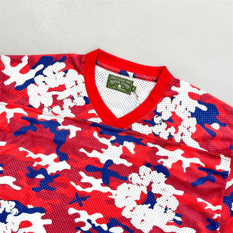Denim Tears Camo Cotton Wreath Mesh Football Top and Shorts