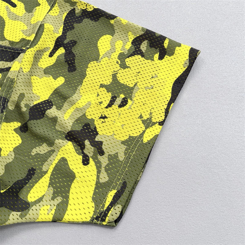 Denim Tears Camo Cotton Wreath Mesh Football Top and Shorts
