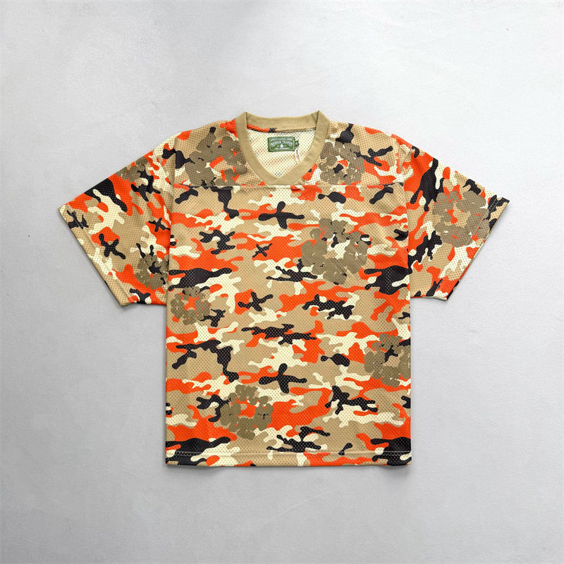 Denim Tears Camo Cotton Wreath Mesh Football Top and Shorts