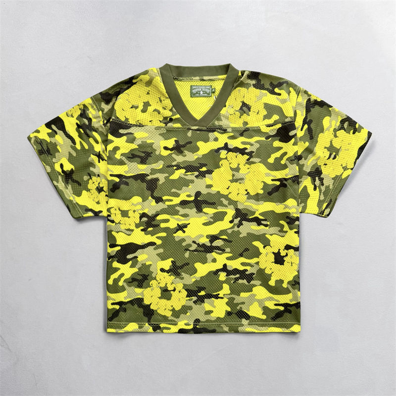 Denim Tears Camo Cotton Wreath Mesh Football Top and Shorts