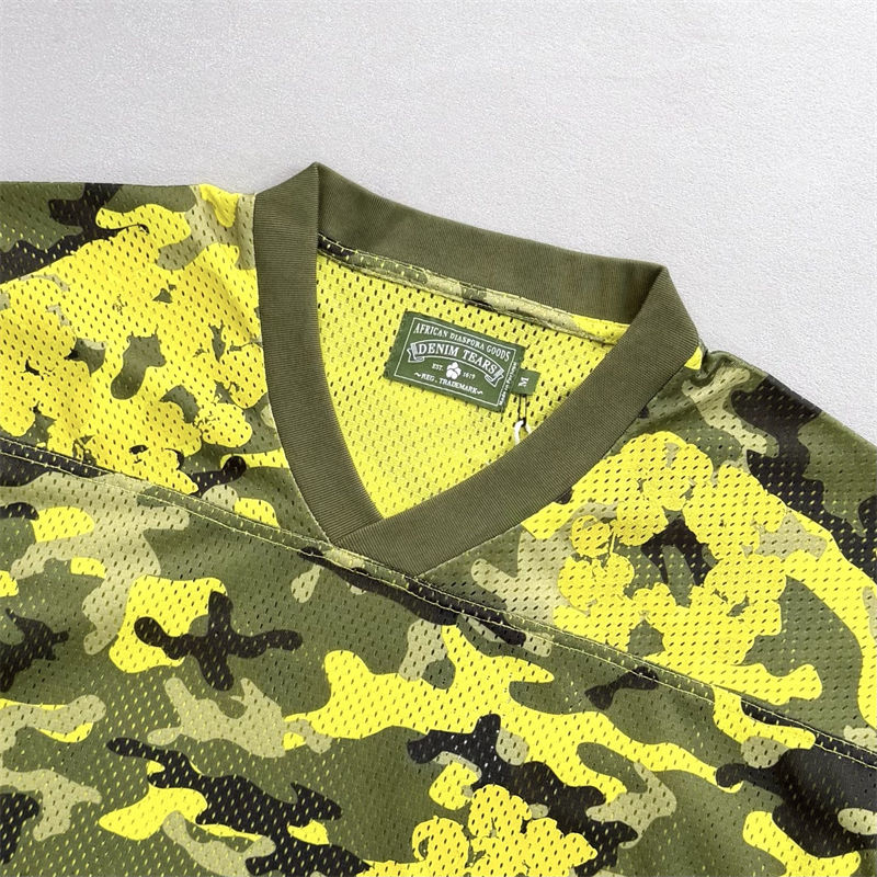 Denim Tears Camo Cotton Wreath Mesh Football Top and Shorts