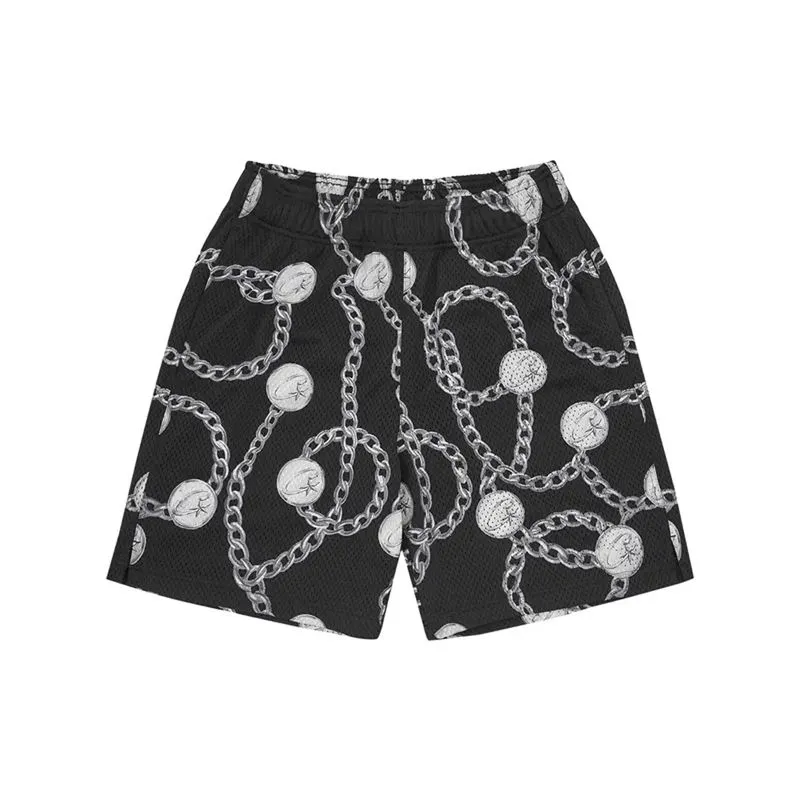 Graphic streetwear shorts in a dark colorway