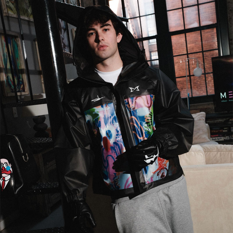 Mertra X Slawn Translucent Jacket Black Wearing Effect