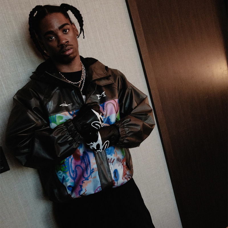 Mertra X Slawn Translucent Jacket Black Wearing Effect