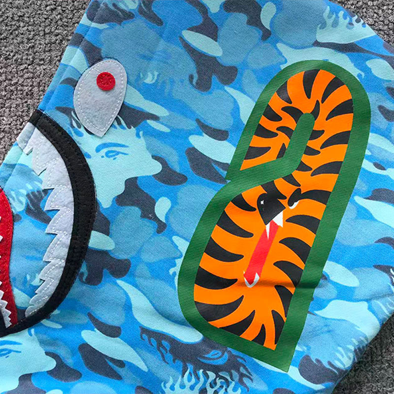BAPE Fire Camo Shark Full Zip Hoodie