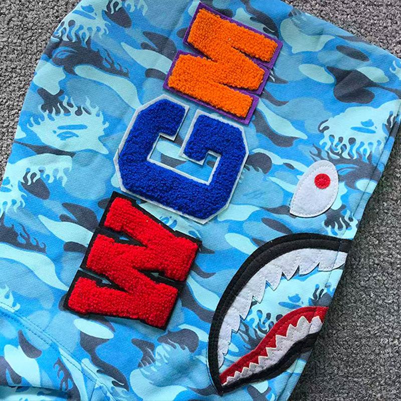BAPE Fire Camo Shark Full Zip Hoodie