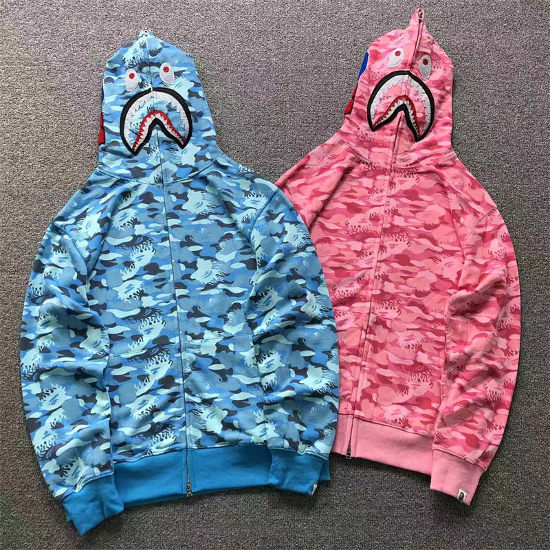 BAPE Fire Camo Shark Full Zip Hoodie