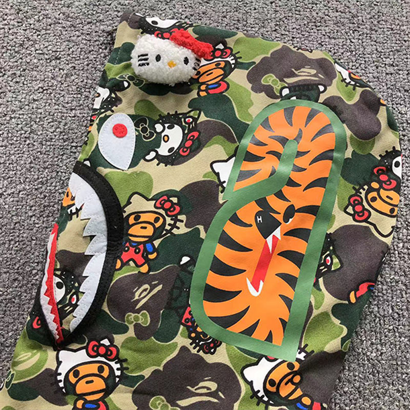 BAPE X SANRIO Hello Kitty Milo ABC Camo Shark Full Zip Hoodie