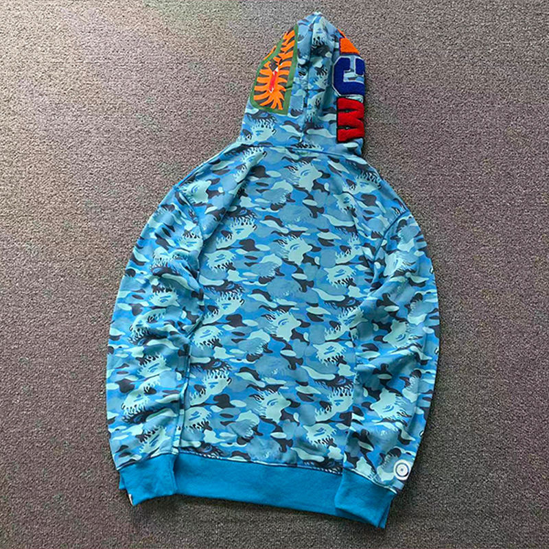 BAPE Fire Camo Shark Full Zip Hoodie