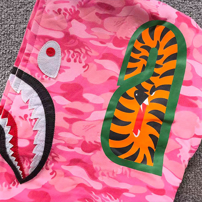 BAPE Fire Camo Shark Full Zip Hoodie