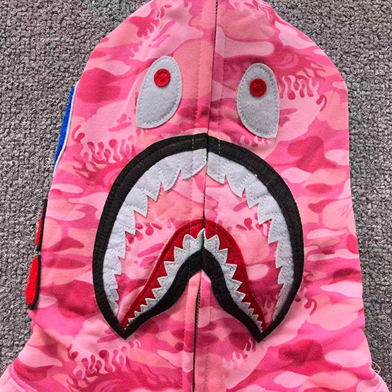 BAPE Fire Camo Shark Full Zip Hoodie