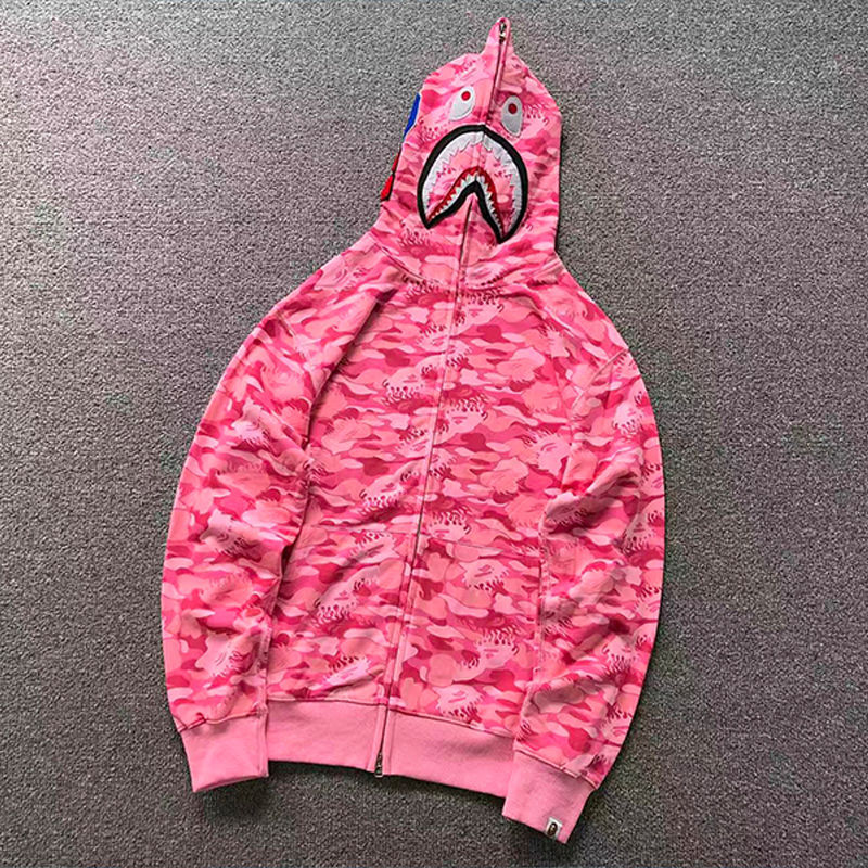 BAPE Fire Camo Shark Full Zip Hoodie