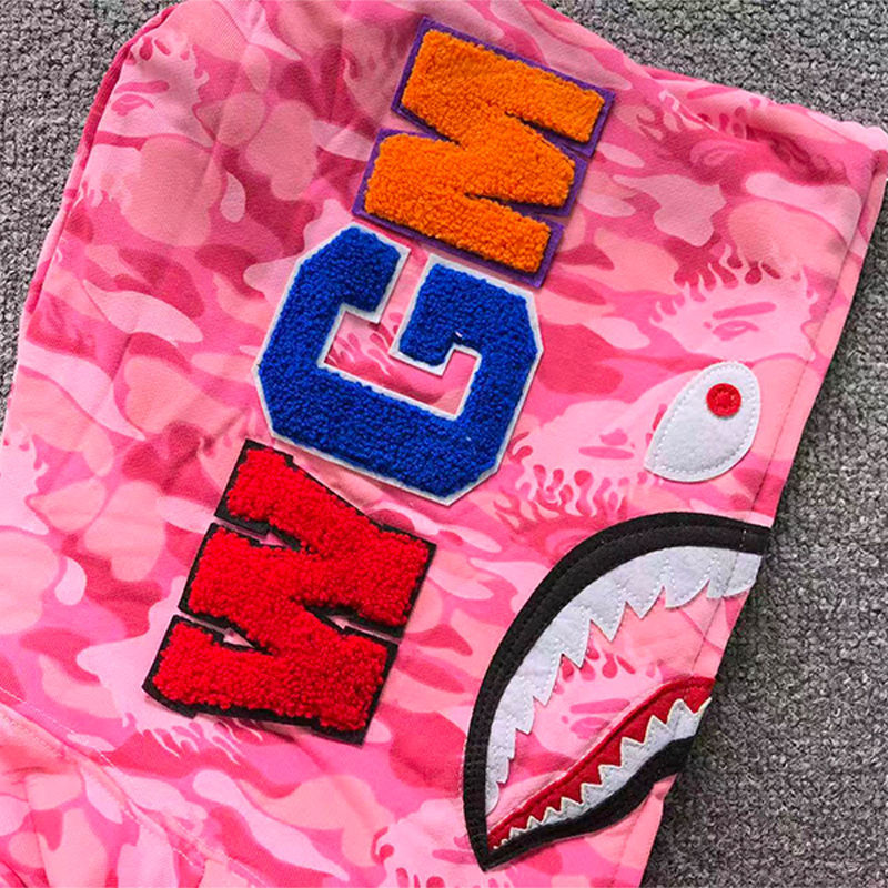 BAPE Fire Camo Shark Full Zip Hoodie
