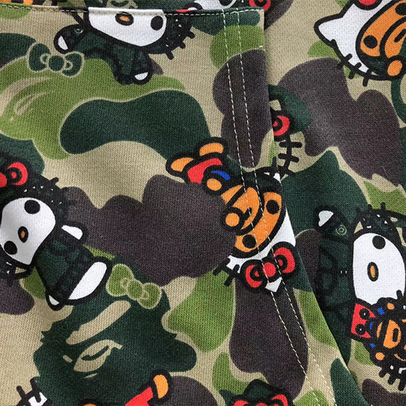 BAPE X SANRIO Hello Kitty Milo ABC Camo Shark Full Zip Hoodie