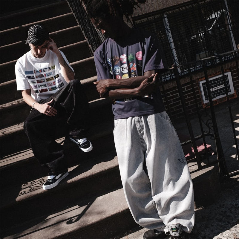 Mertra Archive Disk Tee Navy Wearing Effect